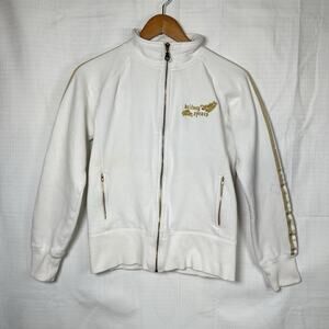 VTG Britney Spears Official Circus Tour White Zip up Sweat Shirt size Medium